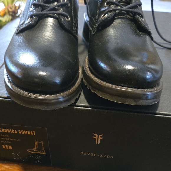 Frye Black Leather Combat Boots - Picture 4 of 13